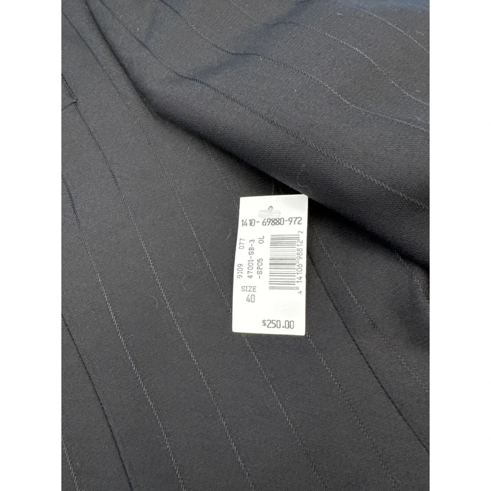 Mens‎ SFD Founders Collection Black Pinstripe Suit Jacket Size 40/34 LG - $250